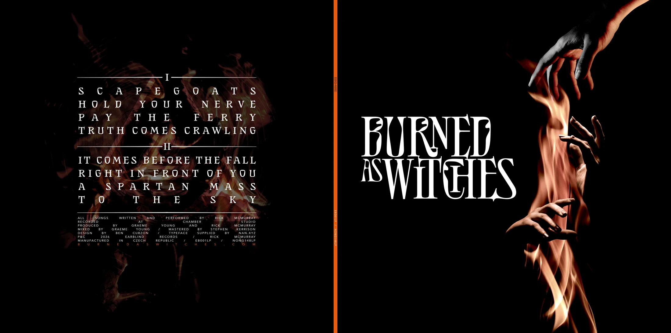 Burned As Witches — self-titled, vinyl gatefold