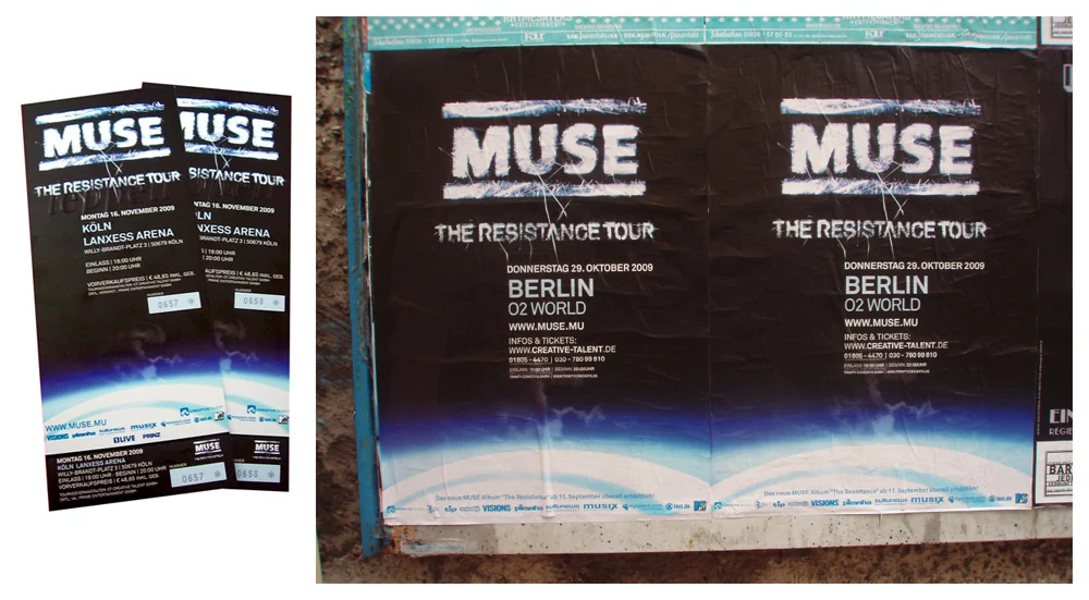 Muse — The Resistance Tour, tickets & posters